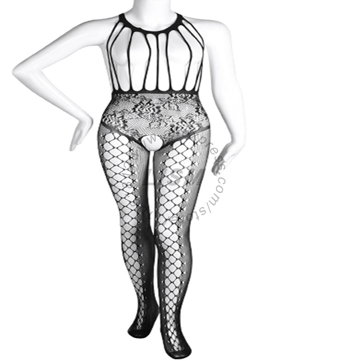 Bodystocking Fishnet - LISM Сексуальное боди с вырезом на