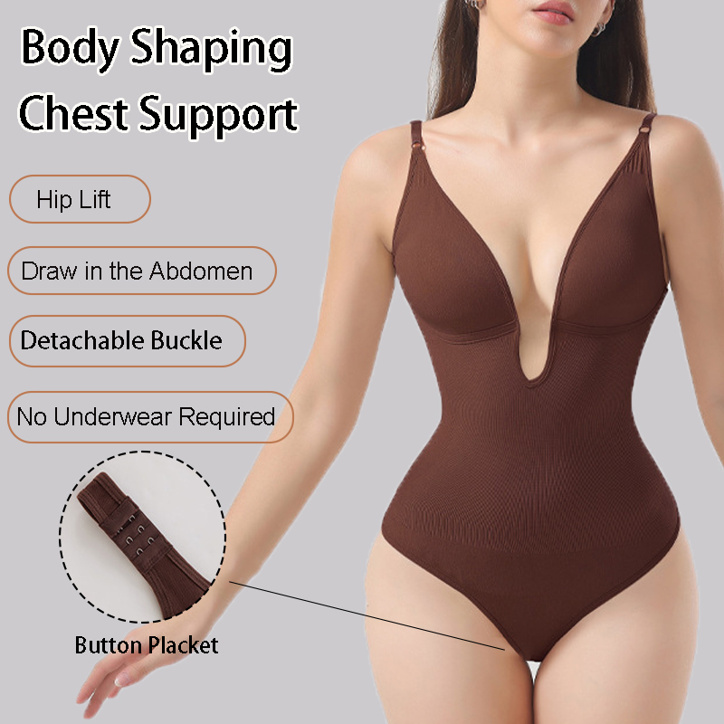 Shapewear Bodysuit Firm - Женское бесшовное корректирующее боди с глубоким